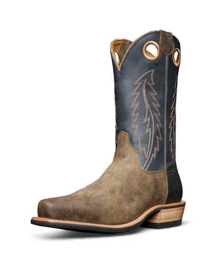 Men's Sand-Navy Roughout Horseman Boot