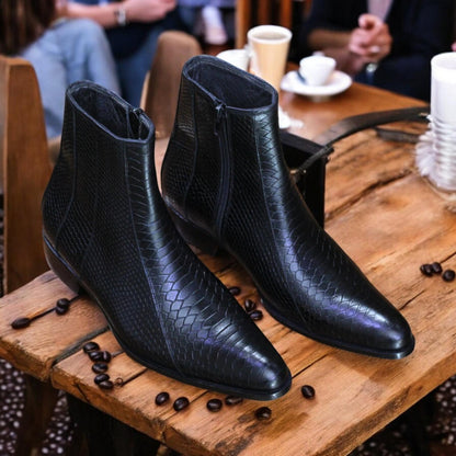 Men's Handcrafted Genuine Leather Pointed-Toe Boots