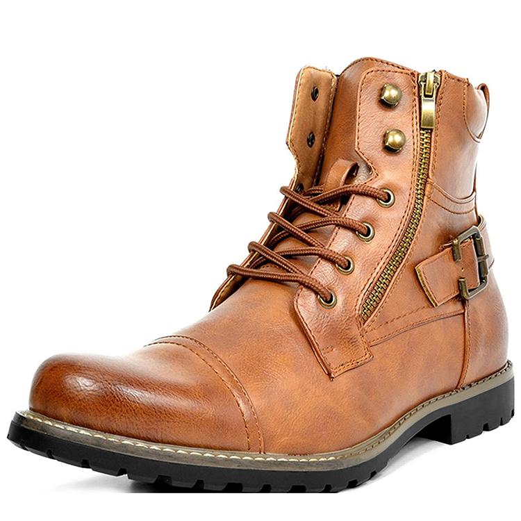 Men's Metal Double Zip Boots