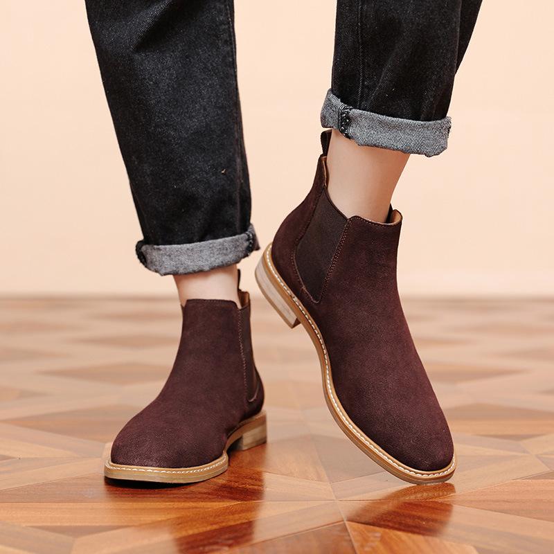 Plus Size Slip-On Trendy Suede Ankle Boots