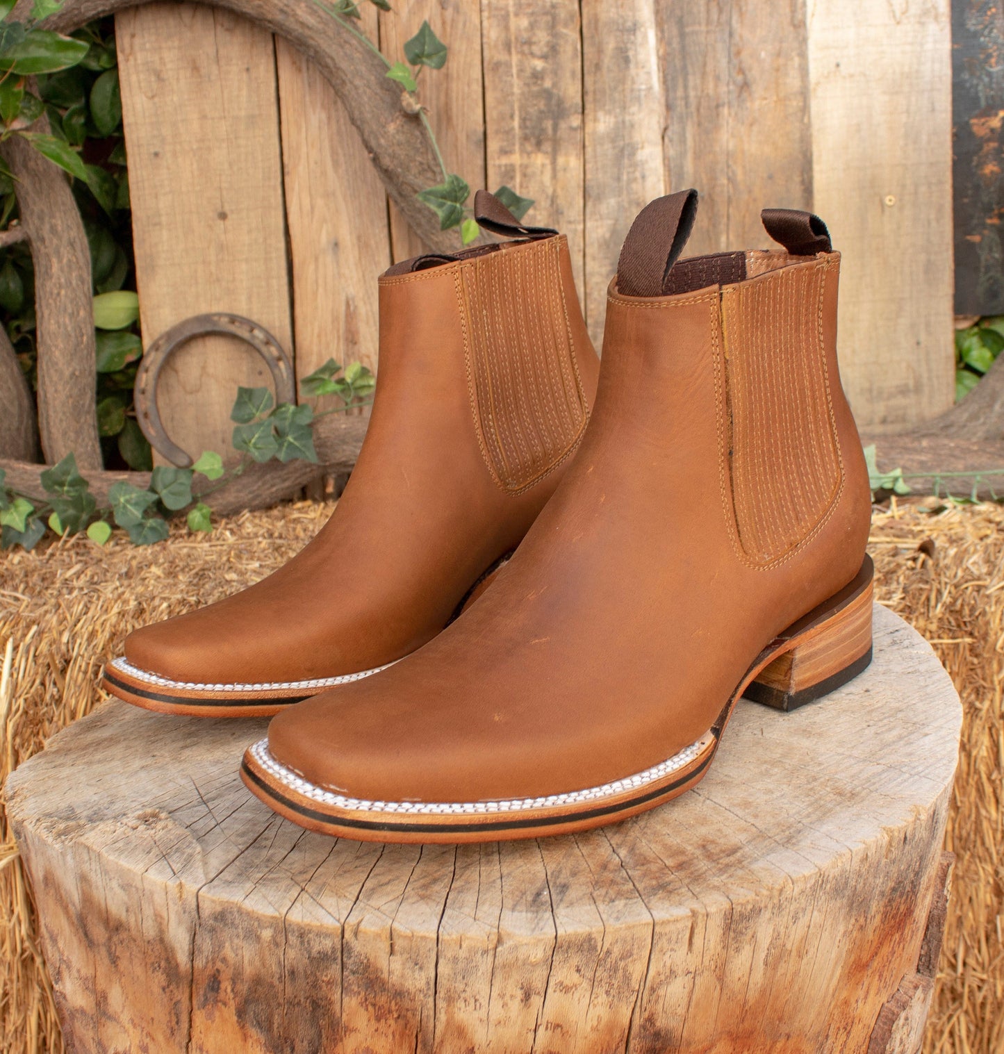 Men's Handcrafted Genuine Leather Square-Toe Boots