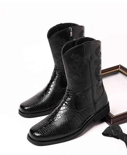 Men's Fashionable Retro Vintage Martin Boots With Zipper