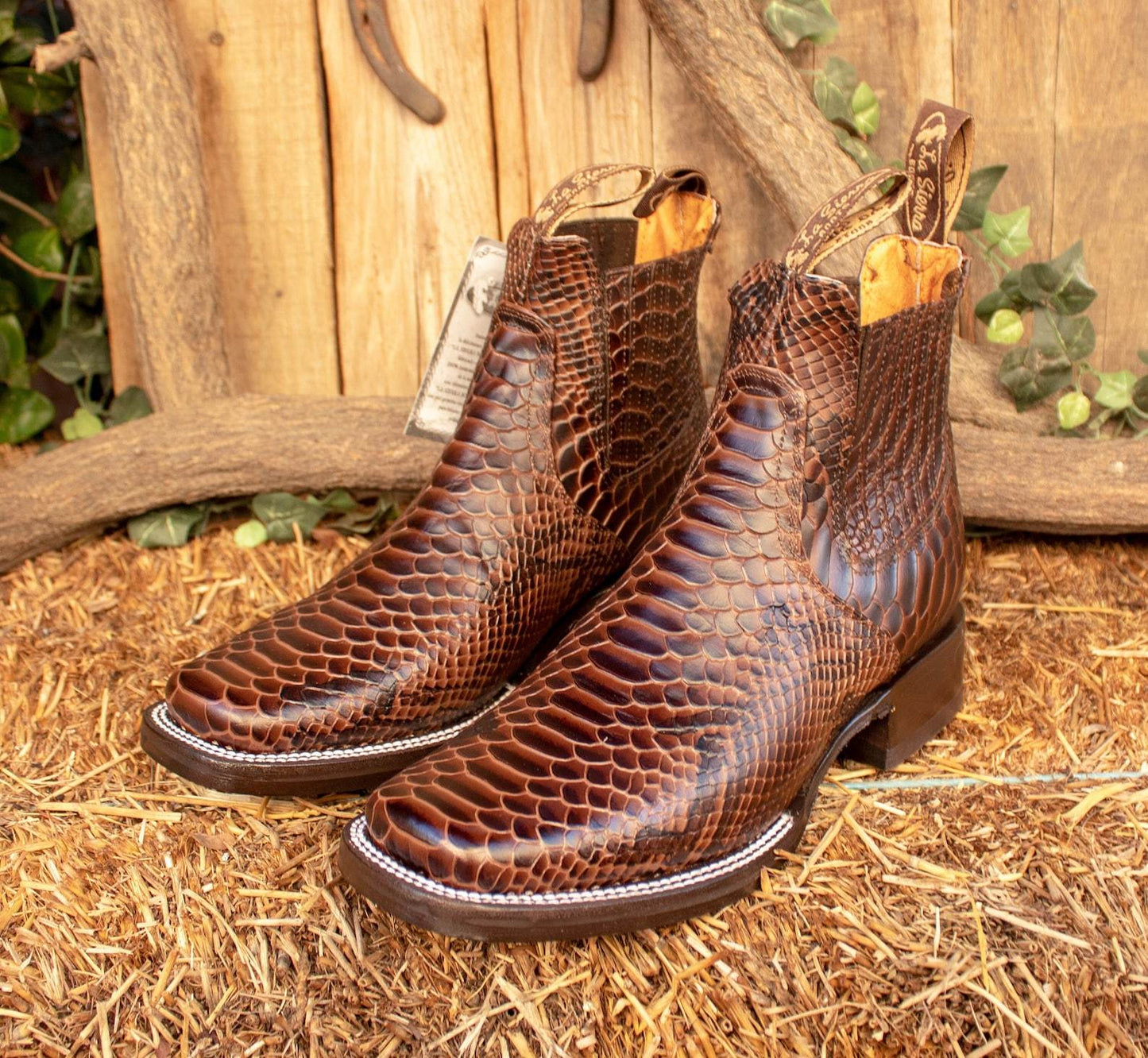 Men's Handcrafted Genuine Leather Square-Toe Boots