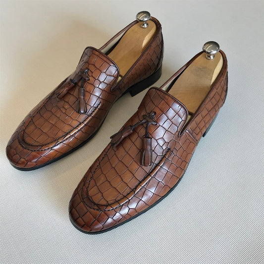 Men's Genuine Leather Tassel Loafers - The Perfect Blend Of Luxury And Style