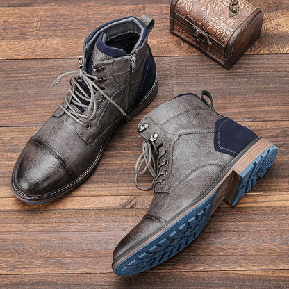 Plus Size Men's Comfortable Winter Leather Boots