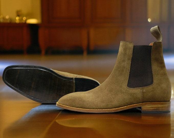 Handcrafted Suede Chelsea Boots