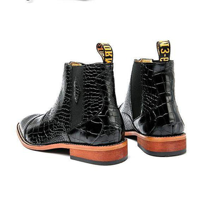 Men's Pointed Black Ankle Boots