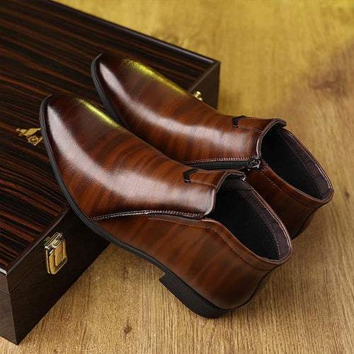 Men's Stylish Pointed Toe Side Zip Chelsea Boots