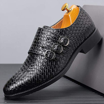 MEN'S STYLISH THREE-BUCKLE SLIP-ON MONK SHOES