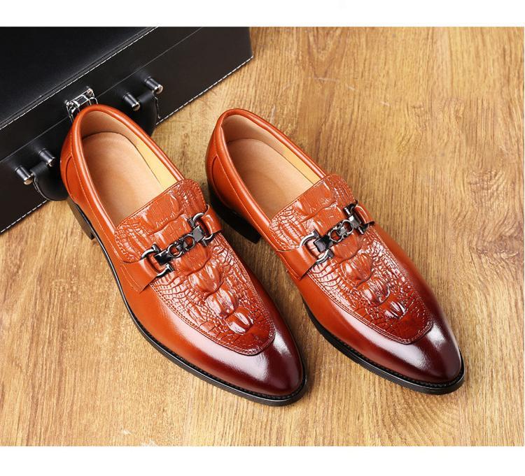 British Style Fashion Pointed Toe Men's Casual Leather Shoes