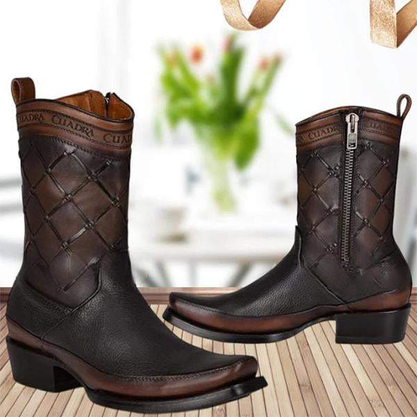 Men's Retro Square Toe Western Cowboy Boots