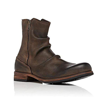 Men's Retro Side Zipper Casual Ankle Boots