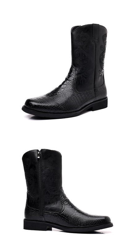 Men's Fashionable Retro Vintage Martin Boots With Zipper