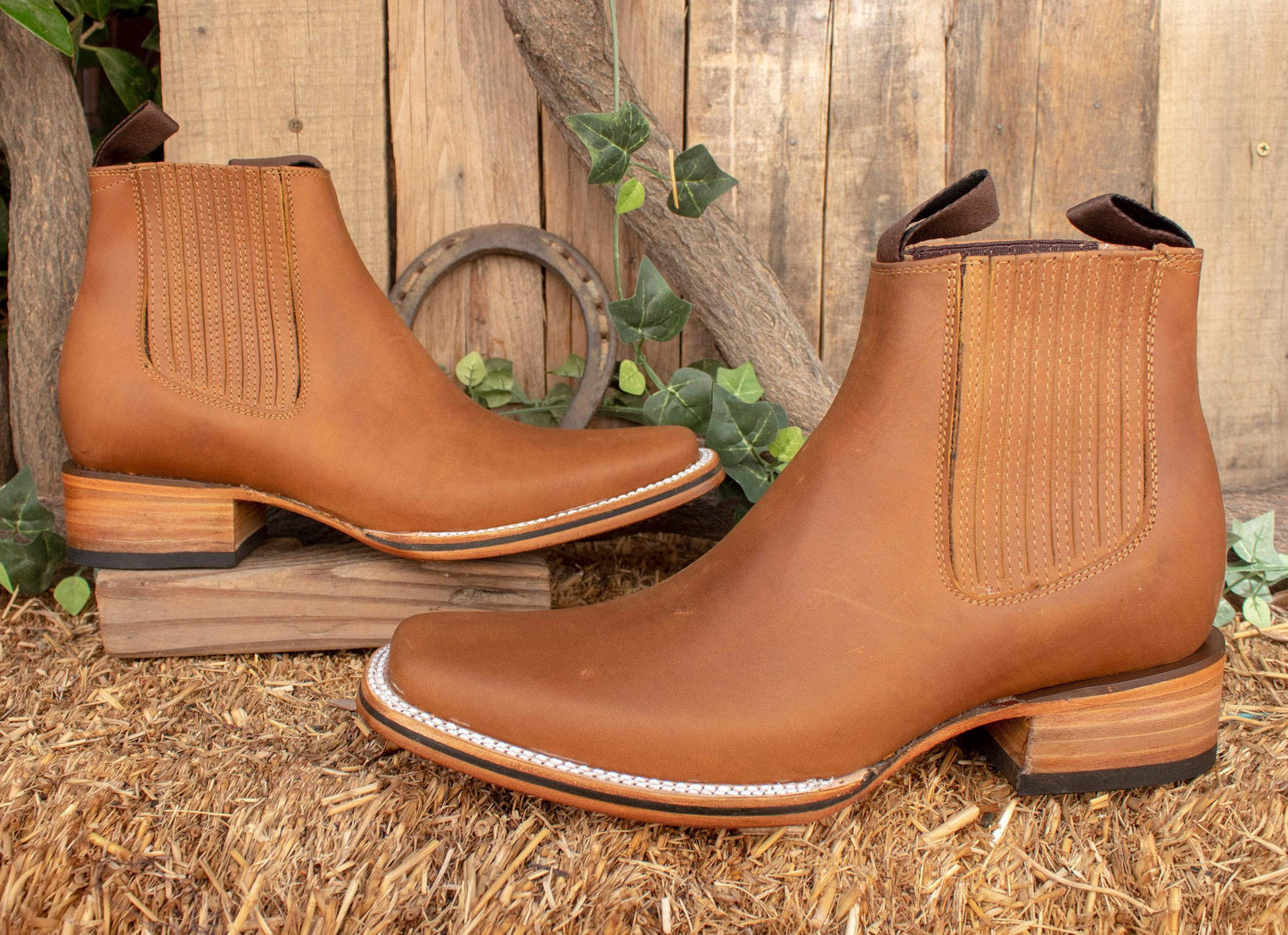 Men's Handcrafted Genuine Leather Square-Toe Boots