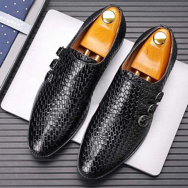 MEN'S STYLISH THREE-BUCKLE SLIP-ON MONK SHOES