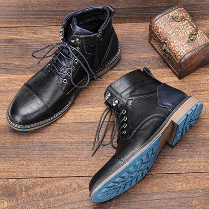 Plus Size Men's Comfortable Winter Leather Boots