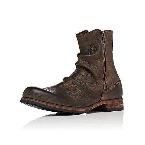 Men's Retro Side Zipper Casual Ankle Boots