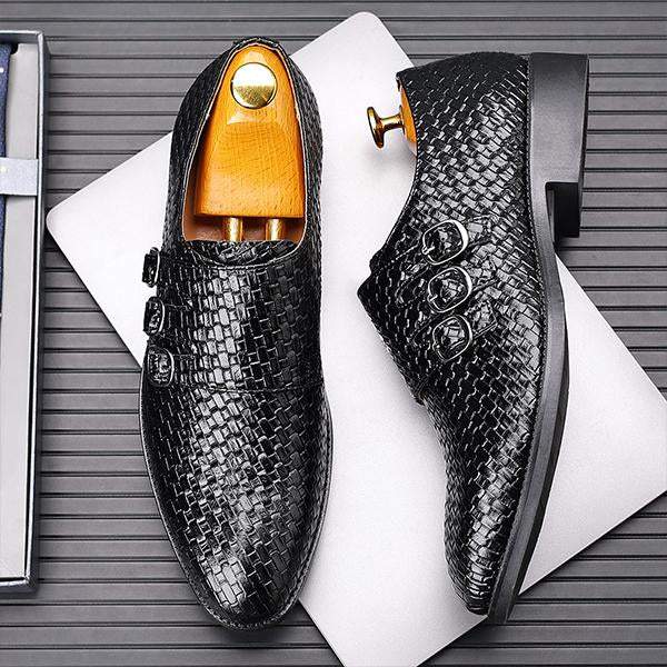 MEN'S STYLISH THREE-BUCKLE SLIP-ON MONK SHOES