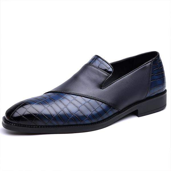 MEN'S STYLISH TEXTURED LEATHER SLIP-ON DRESS SHOES