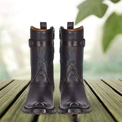 Men's Retro Western Side Zipper Cowboy Boots